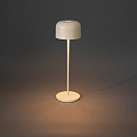 Konstsmide battery table lamp LILLE with USB connection, with touch dimmer IP54, sand coloured dimmable