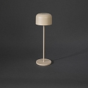 Konstsmide battery table lamp LILLE with USB connection, with touch dimmer IP54, sand coloured dimmable