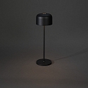 Konstsmide battery table lamp LILLE with USB connection, with touch dimmer IP54, black dimmable