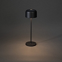 Konstsmide battery table lamp LILLE with USB connection, with touch dimmer IP54, black dimmable