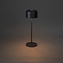 Konstsmide battery table lamp LILLE with USB connection, with touch dimmer IP54, black dimmable