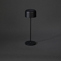 Konstsmide battery table lamp LILLE with USB connection, with touch dimmer IP54, black dimmable