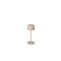 battery table lamp LILLE MINI with USB connection, with touch dimmer IP54, sand coloured dimmable