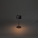 Konstsmide battery table lamp LILLE MINI with USB connection, with touch dimmer IP54, black dimmable