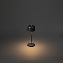 Konstsmide battery table lamp LILLE MINI with USB connection, with touch dimmer IP54, black dimmable