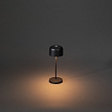 Konstsmide battery table lamp LILLE MINI with USB connection, with touch dimmer IP54, black dimmable
