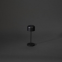 Konstsmide battery table lamp LILLE MINI with USB connection, with touch dimmer IP54, black dimmable