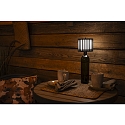 Konstsmide battery table lamp BOTTLE with USB connection, with touch dimmer IP54, black dimmable