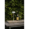 Konstsmide battery table lamp MENTON USB IP54, grey, lacquered dimmable