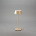 Konstsmide battery table lamp MENTON USB IP54, sand coloured, lacquered dimmable