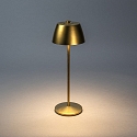 Konstsmide battery table lamp EZE USB IP54, gold matt