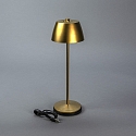 Konstsmide battery table lamp EZE USB IP54, gold matt