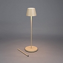 Konstsmide battery floor lamp POMEZIA MEDIUM USB IP54, sand coloured dimmable