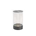 LED Akku-Tischleuchte EDISON M  USB, 1,2W, 2700K, 10-100lm, IP54, dimmbar, anthrazit