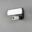 LED Au�enWall luminaire SMARTLIGHT WIDE, with sensor + HD camera, 18W 5000K 1200lm, black metal / plastic