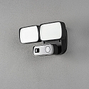 LED Au�enWall luminaire SMARTLIGHT DOUBLE, with sensor + HD camera, 24W 5000K 2400lm, black metal / plastic