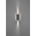 Konstsmide LED Au�en-Wandleuchte CREMONA, mit Hintergrundlicht + Lichtstrahl, einstellbar, 3W 3000K 360lm, Anthrazit, Alu / Klarglas