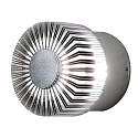 HighPower LED Au�en-Wandleuchte MONZA, mit Seiten-Effekt , 3W 3000K 160lm, Silbergrau, Massiv-Aluminium