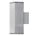 Au�en-Wandleuchte MONZA, mit doppeltem Lichtkegel, 2xGU10, IP44, aluminium eloxiert / Klarglas