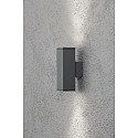 Au�en-Wandleuchte MONZA, mit doppeltem Lichtkegel, 2xGU10, IP44, anthrazit, Aluminium Klarglas