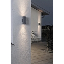 Konstsmide Au�en-Wandleuchte MONZA, mit doppeltem Lichtkegel, 2xGU10, IP44, anthrazit, Aluminium Klarglas