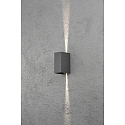 Konstsmide HighPower LED Au�en-Wandleuchte CREMONA, Up/Down, Lichtaustritt verstellbar, 3W 3000K 460lm, Anthrazit / klar