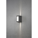 Konstsmide HighPower LED Au�en-Wandleuchte CREMONA, 2-seitg 0�-90� einstellbar, 12W 3000K 720lm, Anthrazit / Aluminium, Kunststoff opal