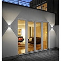 Helestra LED Au�enwandleuchte SIRI 44, IP54, eckig, Up/Down, verstellbar, 7W 3000K 390lm, CRi >90, dimmbar, mattschwarz
