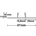 ISOLED LED Fliesen T-Profil, Aluminium eloxiert, 200cm