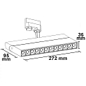 ISOLED 3-Phasen Schienenstrahler UV-C 270nm, 10W, 50°, drehbar und schwenkbar, Weiß matt