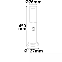 ISOLED Pollerleuchte 450, IP44, 45cm, mit PIR Bewegungssensor, inkl. E27 LED 9W 3000K 800lm, Edelstahl