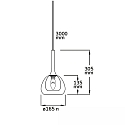 ISOLED Pendelleuchte INFINITY CLEAR / BLACK, Doppelschirm, E14 (exkl.), offenes Kabel 300cm, innen Rauchglas / außen Klarglas