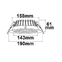 ISOLED LED Downlight REFLEKTOR COLORSWITCH, IP44, Ø 19cm, 12W 3000/4000/6000K 60°, 150lm/W, UGR<19, dimmbar