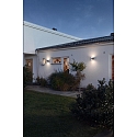 Konstsmide Au�en-Wandleuchte MODENA ROUND, mit doppeltem Lichtkegel, 2x GU10 max. 7W, Schwarz, Aluminium / Acrylglas opal