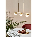 Nordlux Pendelleuchte CONTINA, 3-flammig, G9, IP20, Glas opal weiß, Messing