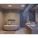 Nordlux LED Bad-Deckenleuchte OJA 42 SCENE SELECT, IP54, mit Nachtlicht, 19W 3000/4000K (CCT) 2100lm 120°, schaltbar, weiß + Chrom