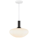 Nordlux Pendelleuchte ALTON 35, Schirm Ø 35cm / H 30cm, E27, mundgeblasenes Glas, Opalglas / messing + schwarz