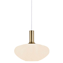 Nordlux Pendelleuchte ALTON 35, Schirm Ø 35cm / H 30cm, E27, mundgeblasenes Glas, Opalglas / messing + schwarz