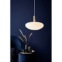 Nordlux Pendelleuchte ALTON 35, Schirm Ø 35cm / H 30cm, E27, mundgeblasenes Glas, Opalglas / messing + schwarz