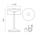 SIGOR LED Akku-Glasleuchte NUMOTION, IP54, 2.2W 2200/2700K (Flex-Mood) 140/160lm, mit Touch-Dimmer, dünenbeige / Rauch
