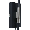 anne light & home Wandleuchte FJORGARD, E27, mit Gelenkarm + Euro-Steckerkabel, Schalter am Kopf, dreh-und neigbar, Schwarz / Metall