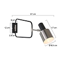 anne light & home Wandleuchte FJORGARD, E27, mit Gelenkarm + Euro-Steckerkabel, Schalter am Kopf, dreh-und neigbar, Schwarz / Metall