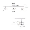 Steinhauer Aufbau-Strahlerleiste NATASJA, 3-flammig, inkl. 3x GU10 LED 7W 2200-2700K 480lm (D2W), dreh- und neigbar, stahl gebürstet