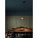 LEDS C4 pendant luminaire PLAT RECESSED (DALI-2) with shade, CCT Switch, adjustable, with diffuser IP20, black dimmable