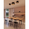 LEDS C4 Design Deckenleuchte MISO, IP20, � 28.5 cm, E27, Stahl, schwarz / innen gold