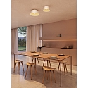 LEDS C4 Design Deckenleuchte MISO, IP20, � 43.3 cm, E27, Stahl, wei� / innen gold