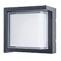 Outdoor LED Wandleuchte CREU 16x16cm, 15,2W, 2700/3200/4000K, 1650lm, IP65, schaltbar, eckig, schwarz, opal