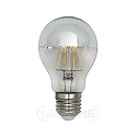 LED Kopfspiegel-Filament Birnenform A60, E27, 4.5W 2700K, Silber / klar