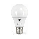 LED pear shape lamp A60 for open luminaires, E27, 5.5W 2700K 470lm, with integrated ambient light sensor, opal