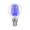 LED Deko-Filament Tropfenform P45, E14, 4W Blau / klar